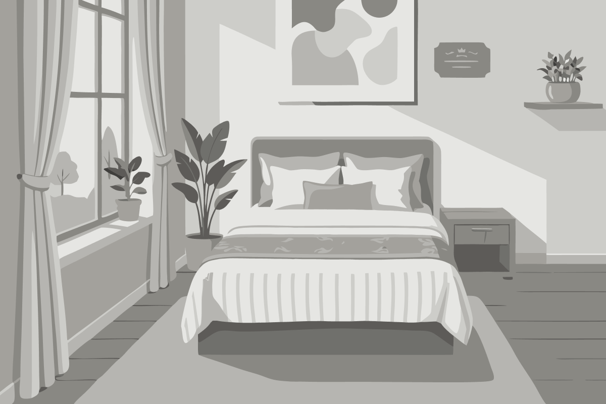 Habitación con cama extragrande y terraza con vistas a la Gran Vía